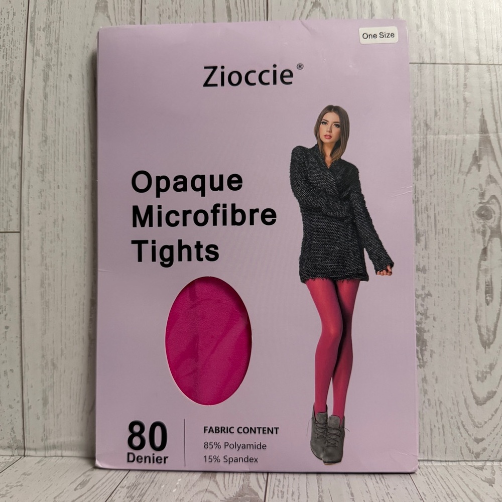 Zioccie 80 Denier Opaque Microfibre Tights Hot Pink New NIB